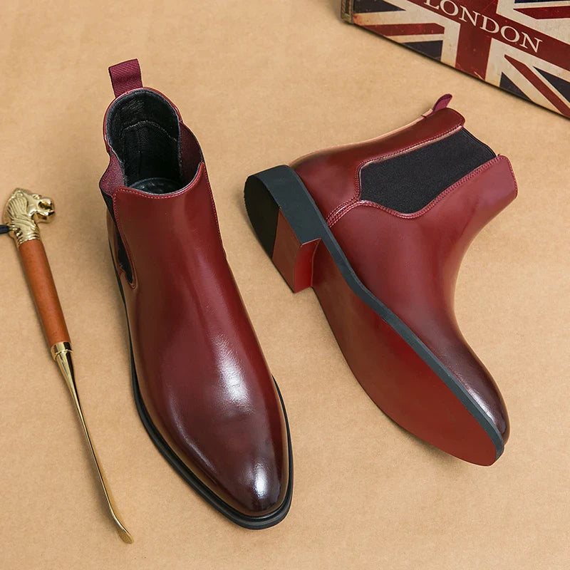 Norrington | Bottines Homme Chelsea Slip-On à Semelle Rouge et Design Classique