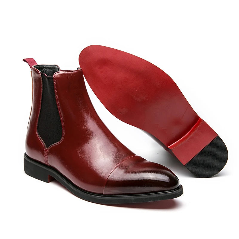 Greystone | Bottines Chelsea Homme Élégantes en Cuir avec Bout Droit et Élastiques Latéraux