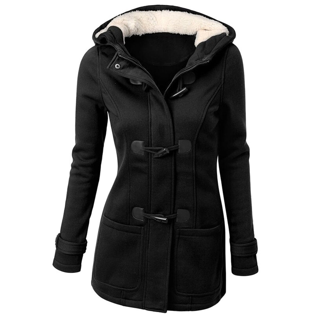 Véronique | Manteau Femme Long Hiver Élégant avec Capuche Intégrée et Doublure Polaire