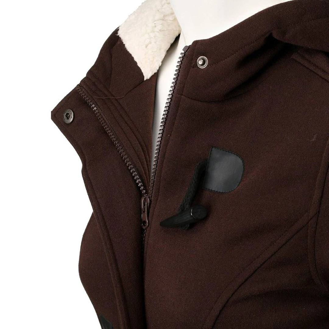 Véronique | Manteau Femme Long Hiver Élégant avec Capuche Intégrée et Doublure Polaire