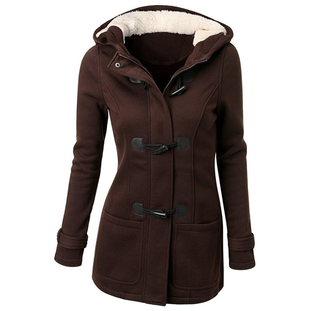 Véronique | Manteau Femme Long Hiver Élégant avec Capuche Intégrée et Doublure Polaire