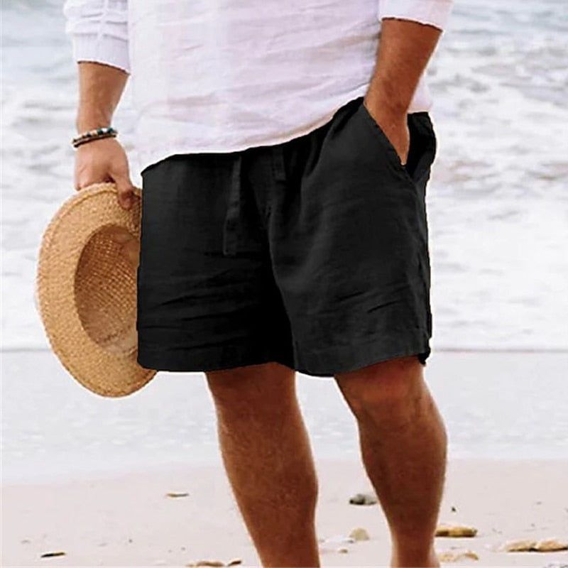 Ansel | Short Homme en Lin Confortable et Élégant à Taille Élastique et Cordons pour l'Été