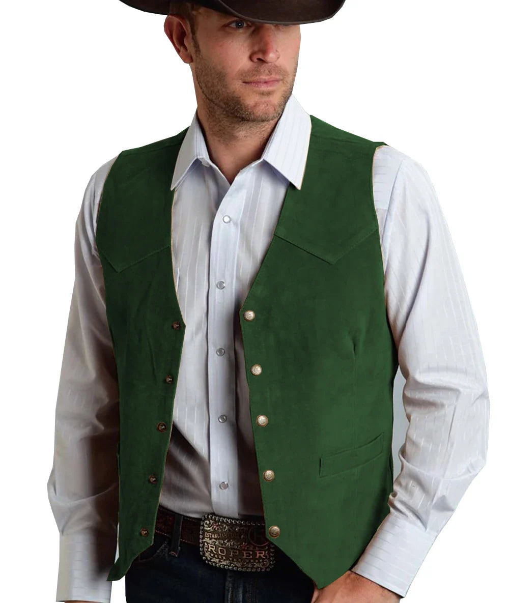 Gavric | Gilet Homme Traditionnel Élégant à Boutons Pression, Coupe Classique et Couleur Unie