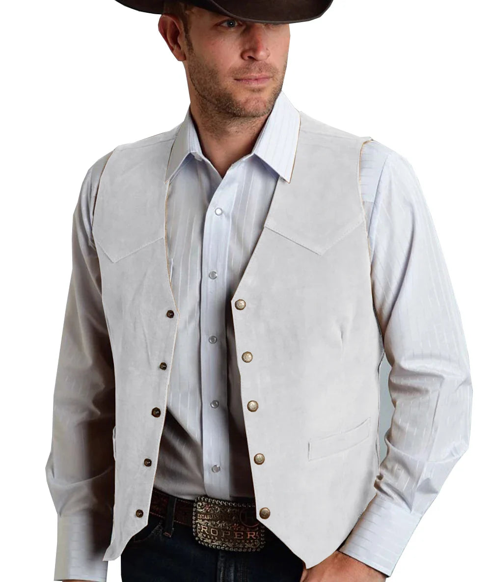Gavric | Gilet Homme Traditionnel Élégant à Boutons Pression, Coupe Classique et Couleur Unie