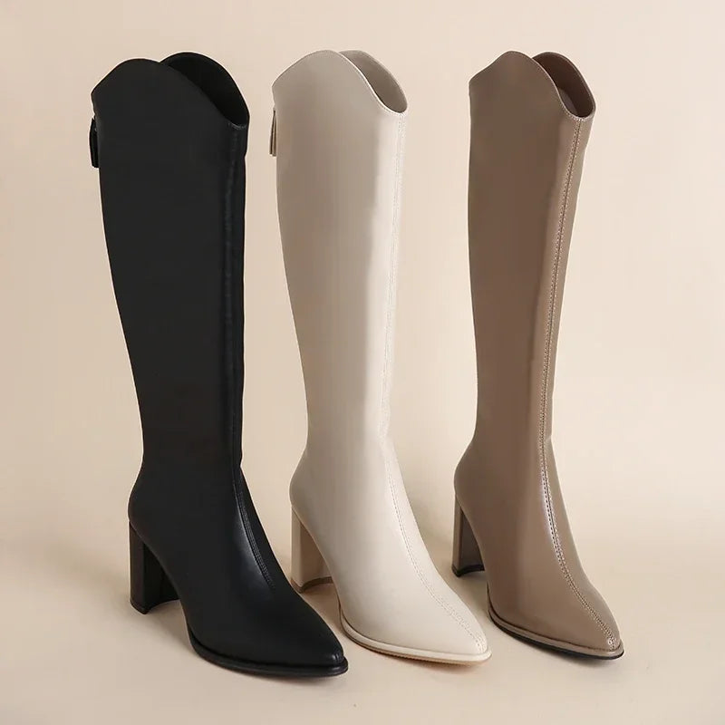 Opaline | Bottes Hautes Femme avec Fermeture Éclair & Talon Bloc