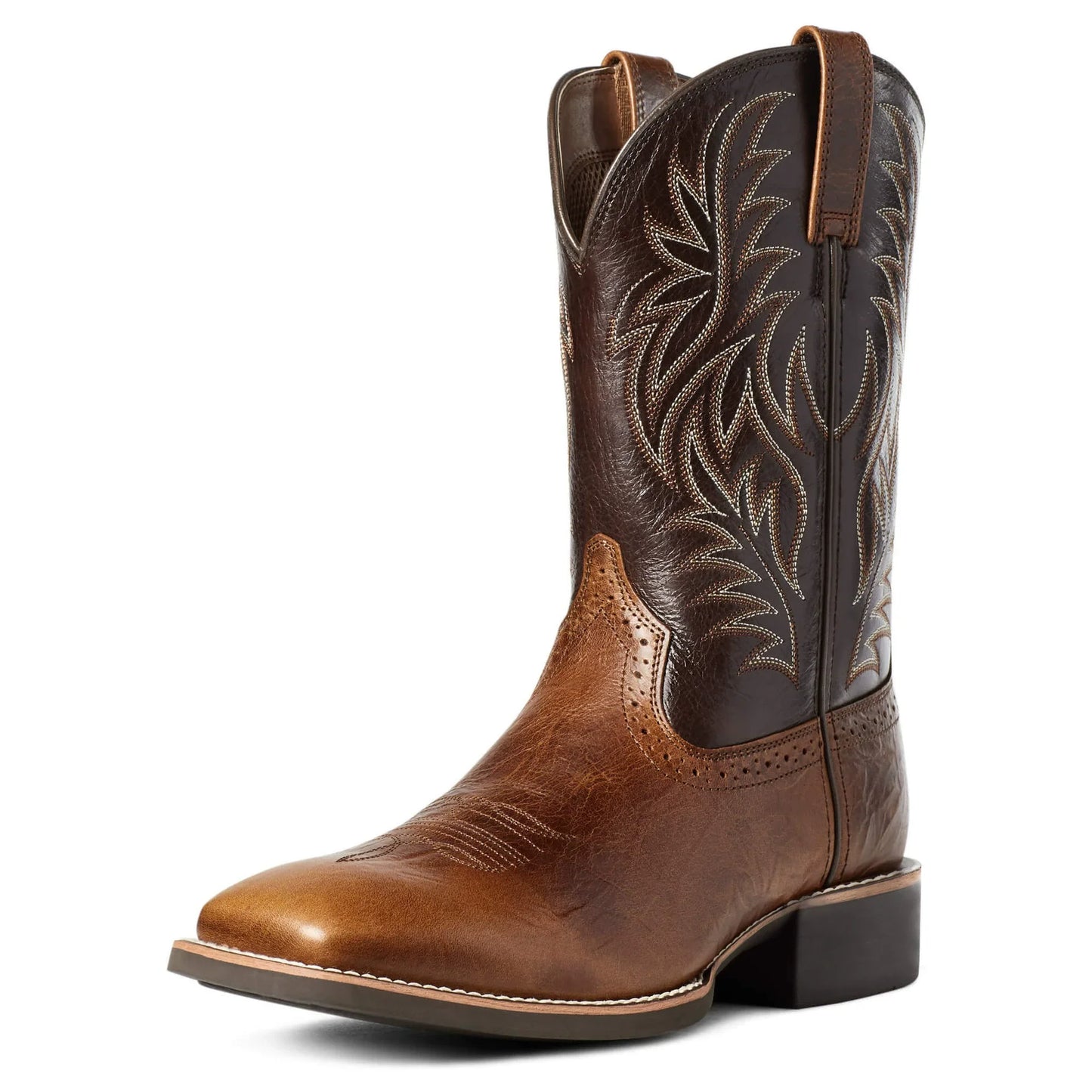 Melrose | Bottes Homme Western Cowboy Mi-Mollet à Bout Carré avec Broderies Classiques