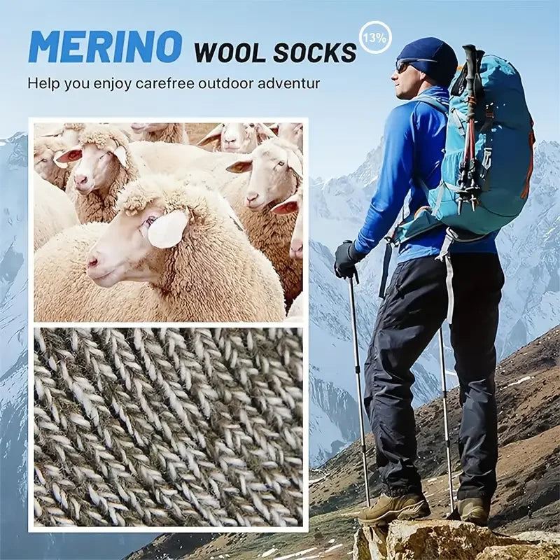 AlpTherm™ | Extra dicke Merino-Wollsocken im 5er-Set für Winter und Outdoor