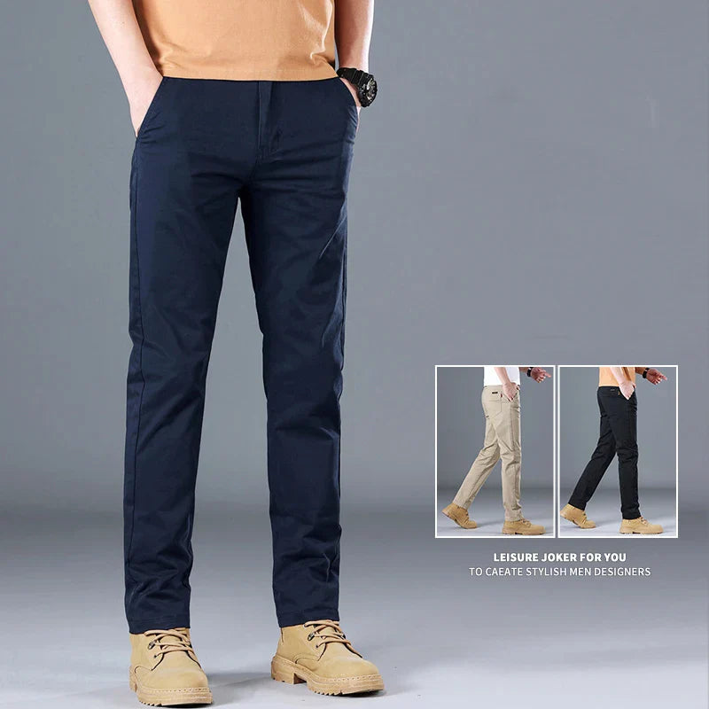 Fleming | Pantalon Homme en Coton Slim Fit Straight Leg Business Casual