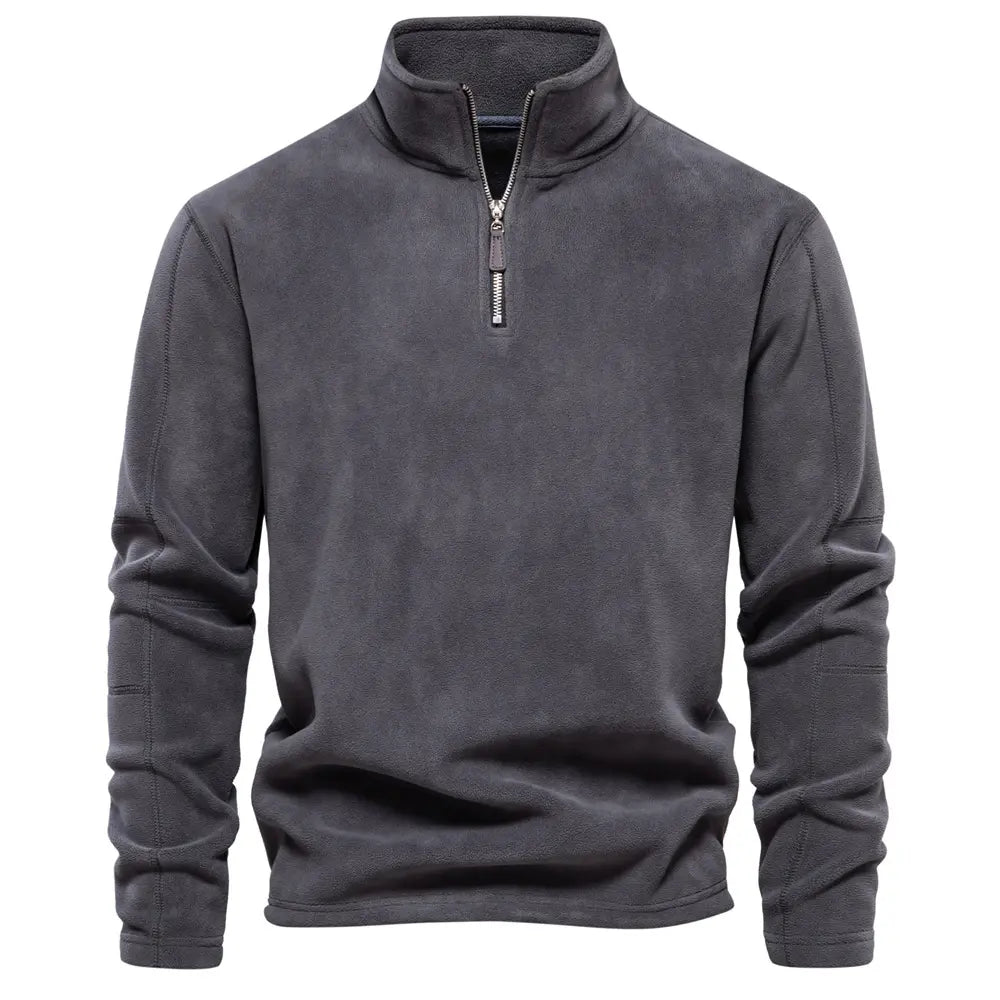 Dylan | Pull Homme Zippé Col Montant Uni, Chaud & Confortable avec Doublure Douce Élégante
