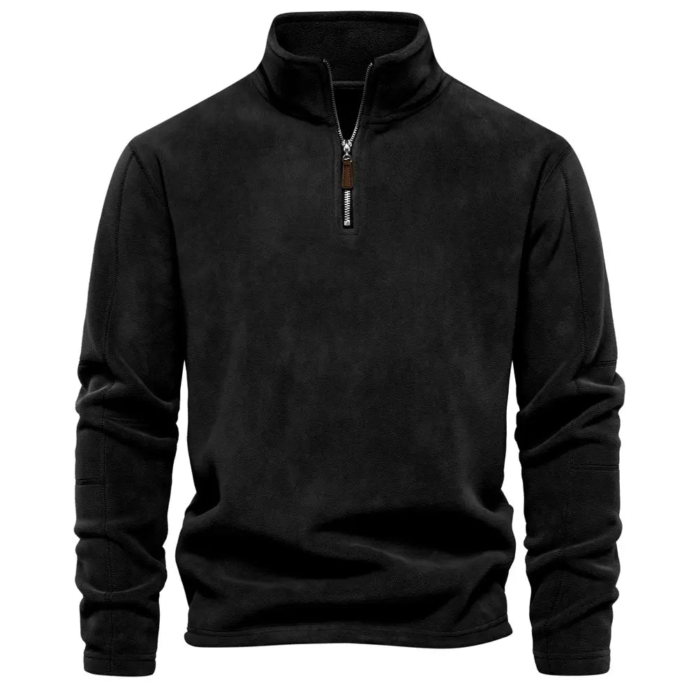 Dylan | Pull Homme Zippé Col Montant Uni, Chaud & Confortable avec Doublure Douce Élégante