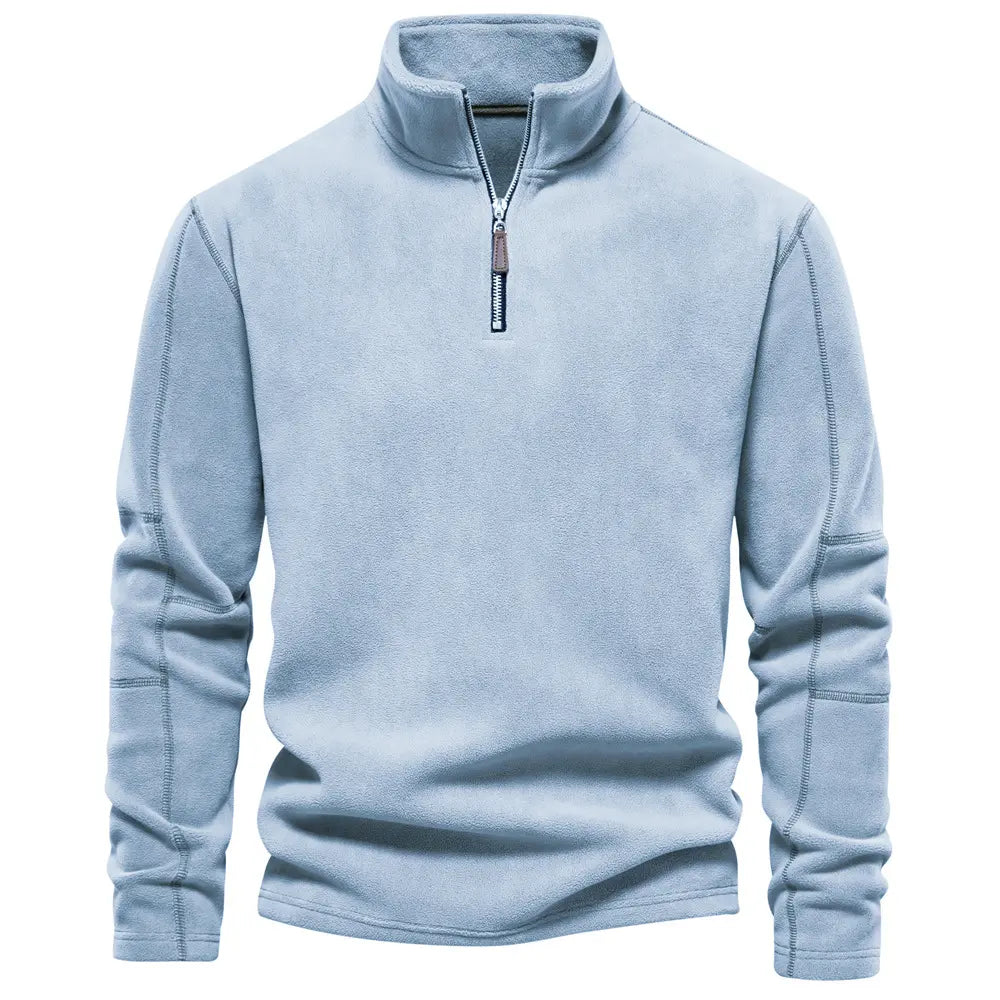 Dylan | Pull Homme Zippé Col Montant Uni, Chaud & Confortable avec Doublure Douce Élégante