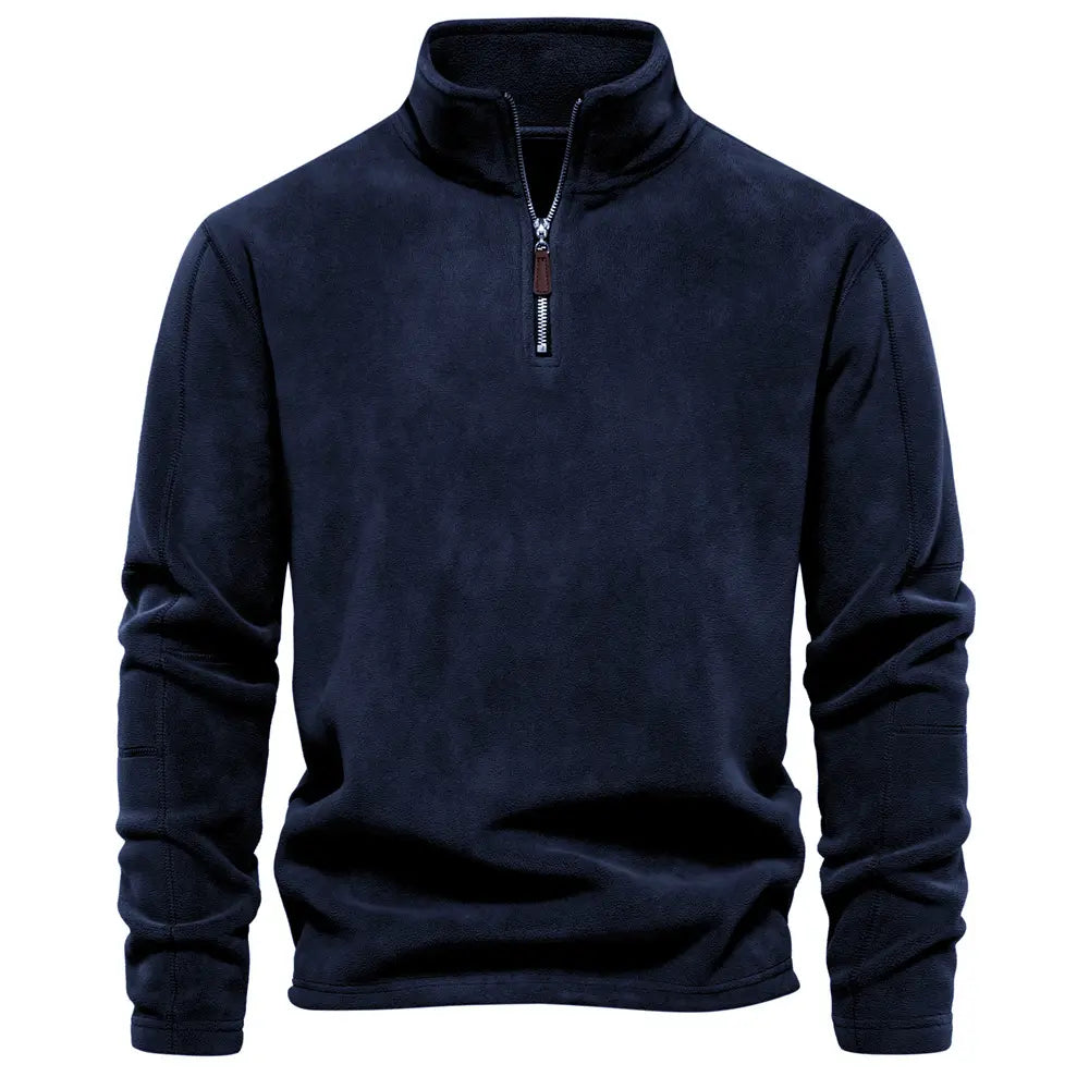Dylan | Pull Homme Zippé Col Montant Uni, Chaud & Confortable avec Doublure Douce Élégante