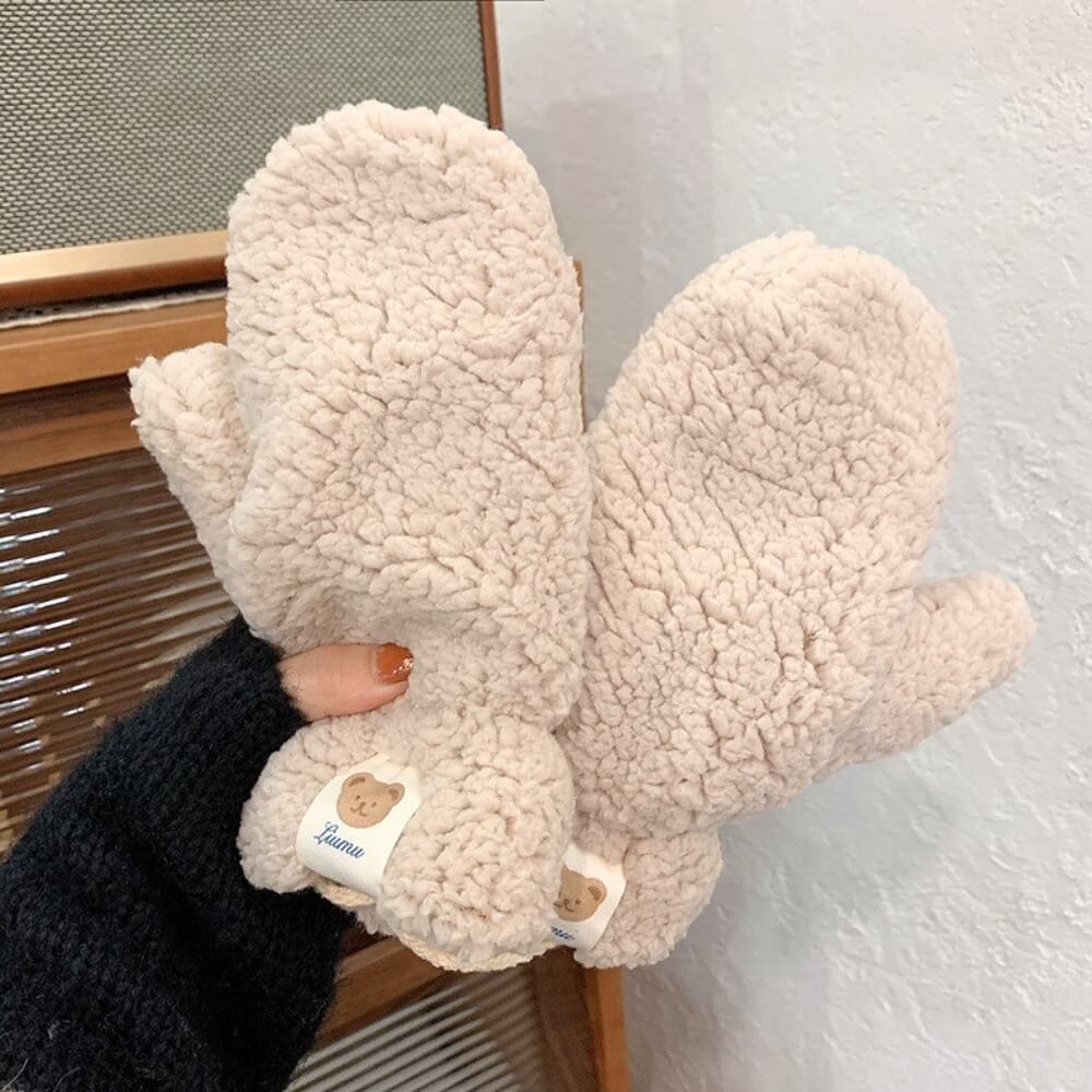 Violaine | Gants Hiver En Polaire Teddy Ultra Chauds et Doux pour Femmes
