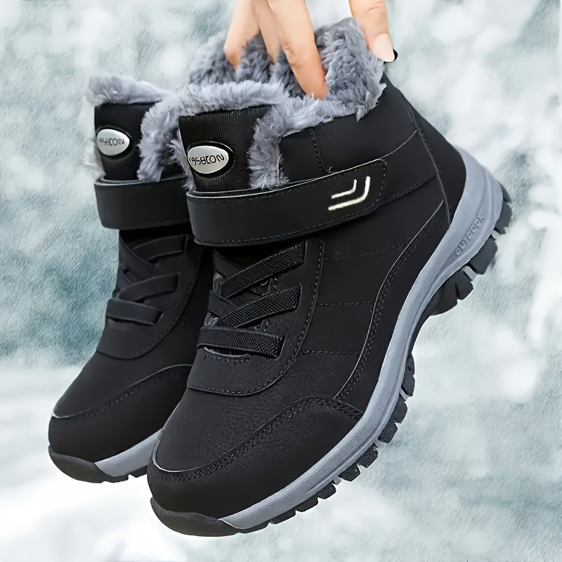 Bathilde | Bottes d’Hiver Unisex, Chaussures Chaudes Cheville avec Lacets et Fermeture Velcro