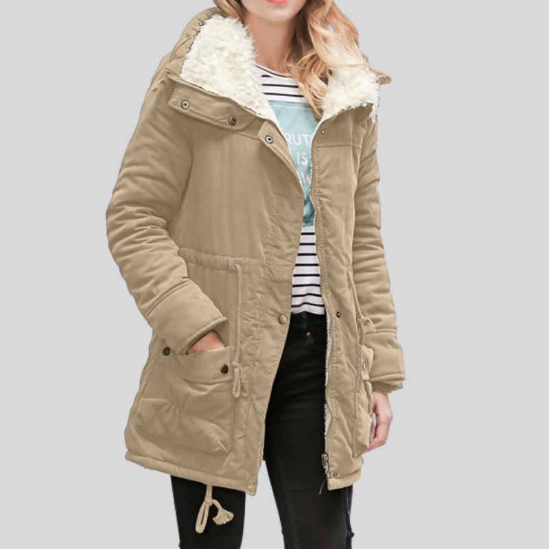 Brangwine | Parka longue femme avec doublure en shearling et capuche