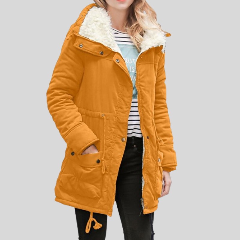 Brangwine | Parka longue femme avec doublure en shearling et capuche