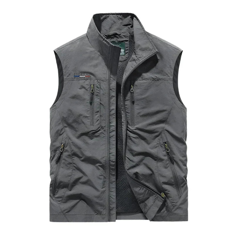 Rafferty | Gilet Homme Classique Zippé Col Montant avec Poches Multiples | Léger & Polyvalent