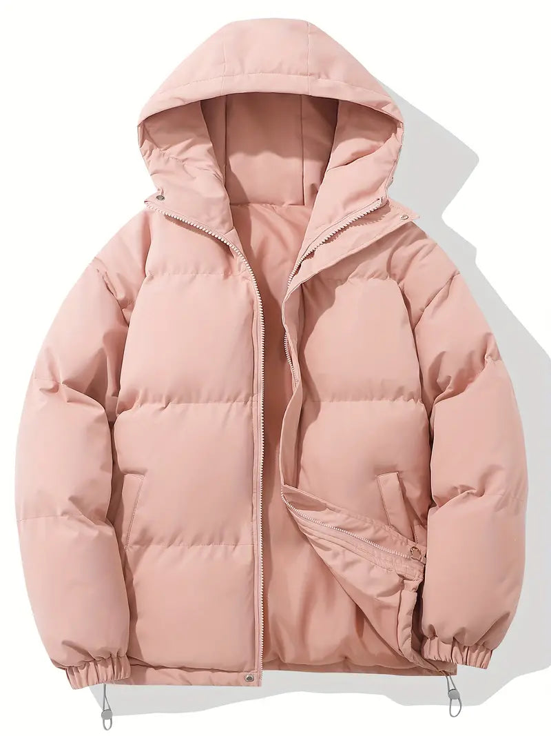 Delphina | Veste d’Hiver Unisexe Matelassée avec Capuche, Chaude & Élégante