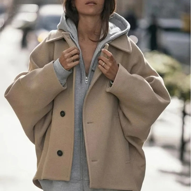 Clémadèle | Veste oversize femme à boutons et col à revers