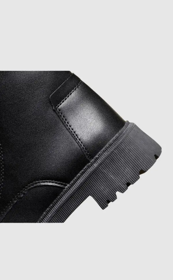 Vionara | Bottines Noires Femme à Lacets, Effet Cuir, Doublure Chaude & Semelle Antidérapante