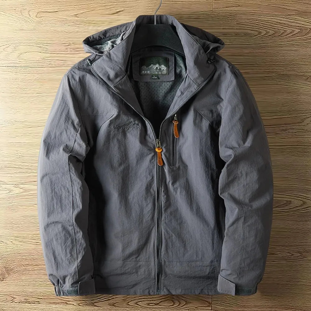 Ivor | Veste Imperméable Homme avec Capuche | Légère Veste de Pluie Outdoor Zippée