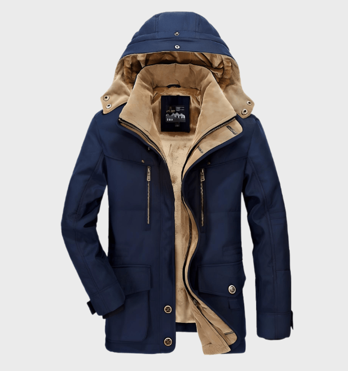 Ronan | Veste Homme Hiver Moderne | Parka à Capuche avec Doublure Chaude Polaire