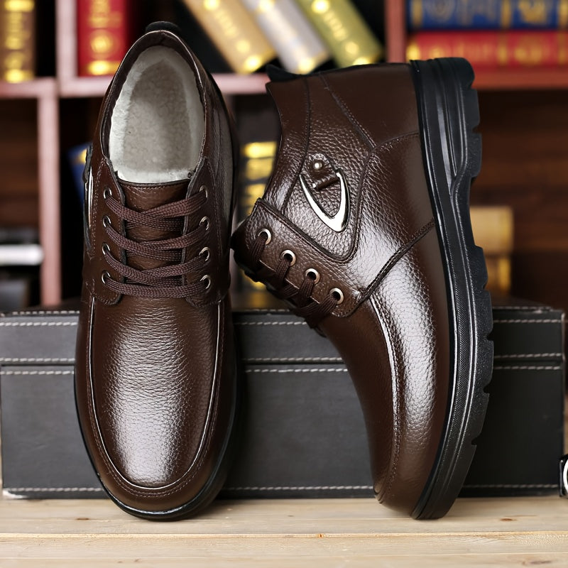 Sylven | Bottes d’Hiver Homme Élégantes, Chaussures Hautes à Lacets avec Doublure Chaude Matelassée