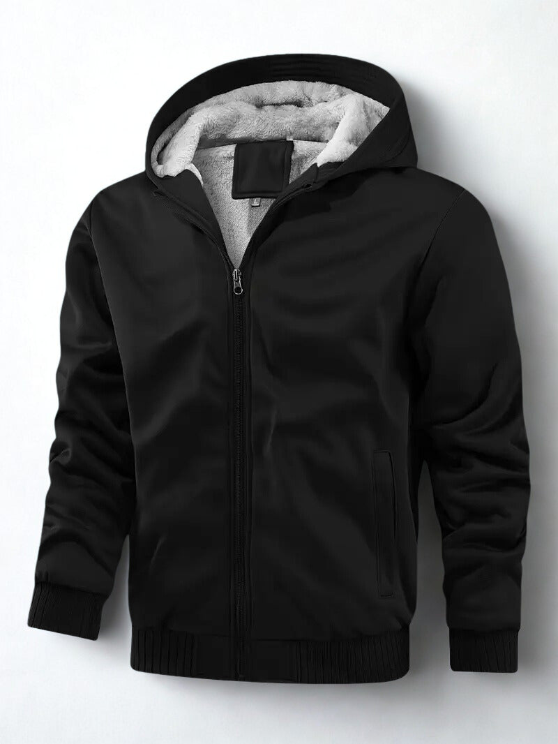 Victor | Veste Homme à Capuche Zippée, Manches Longues avec Doublure Polaire