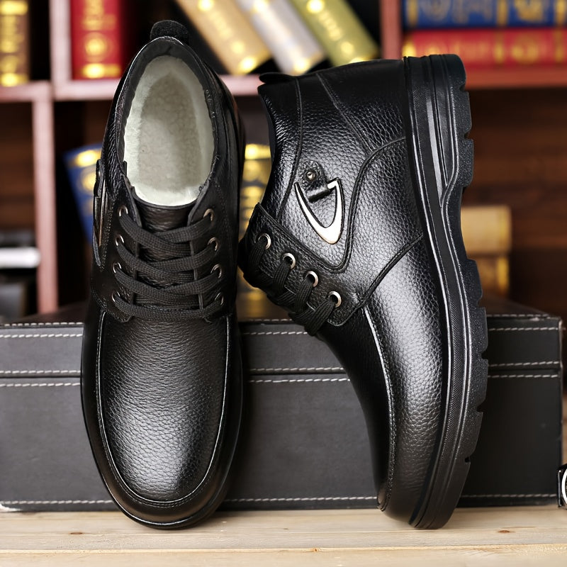 Sylven | Bottes d’Hiver Homme Élégantes, Chaussures Hautes à Lacets avec Doublure Chaude Matelassée
