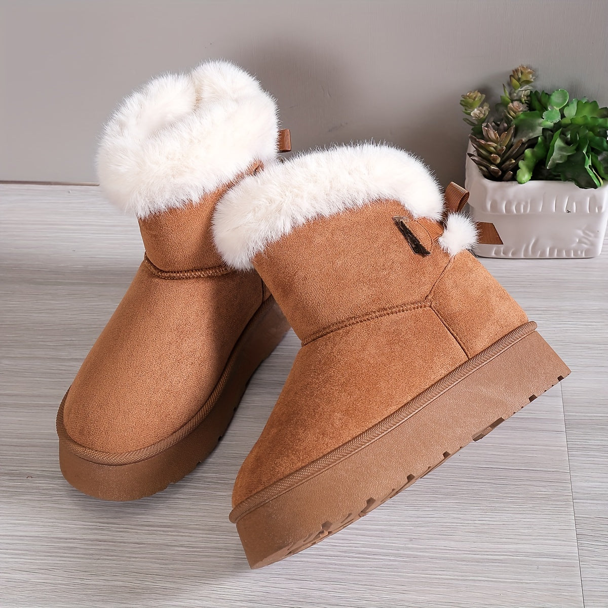 Tiphaine – Bottes Hiver Femme Chaudes avec Doublure Thermique et Semelle Antidérapante Confortable