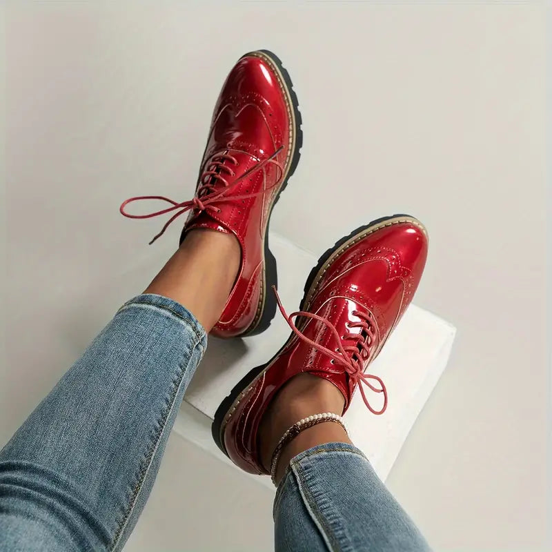 Lucienne | Chaussures Femme Vernies à Lacets, Élégantes et Stylées pour Occasions Formelles