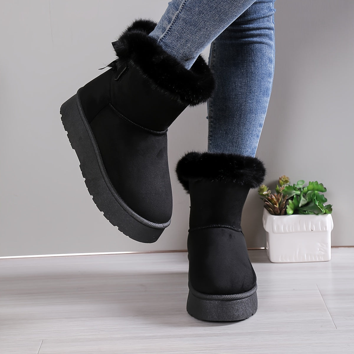 Tiphaine – Bottes Hiver Femme Chaudes avec Doublure Thermique et Semelle Antidérapante Confortable