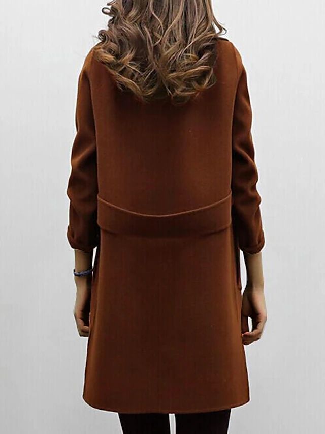 Cassiopée-Lou | Manteau long femme double boutonnage avec larges revers, élégant et chaud