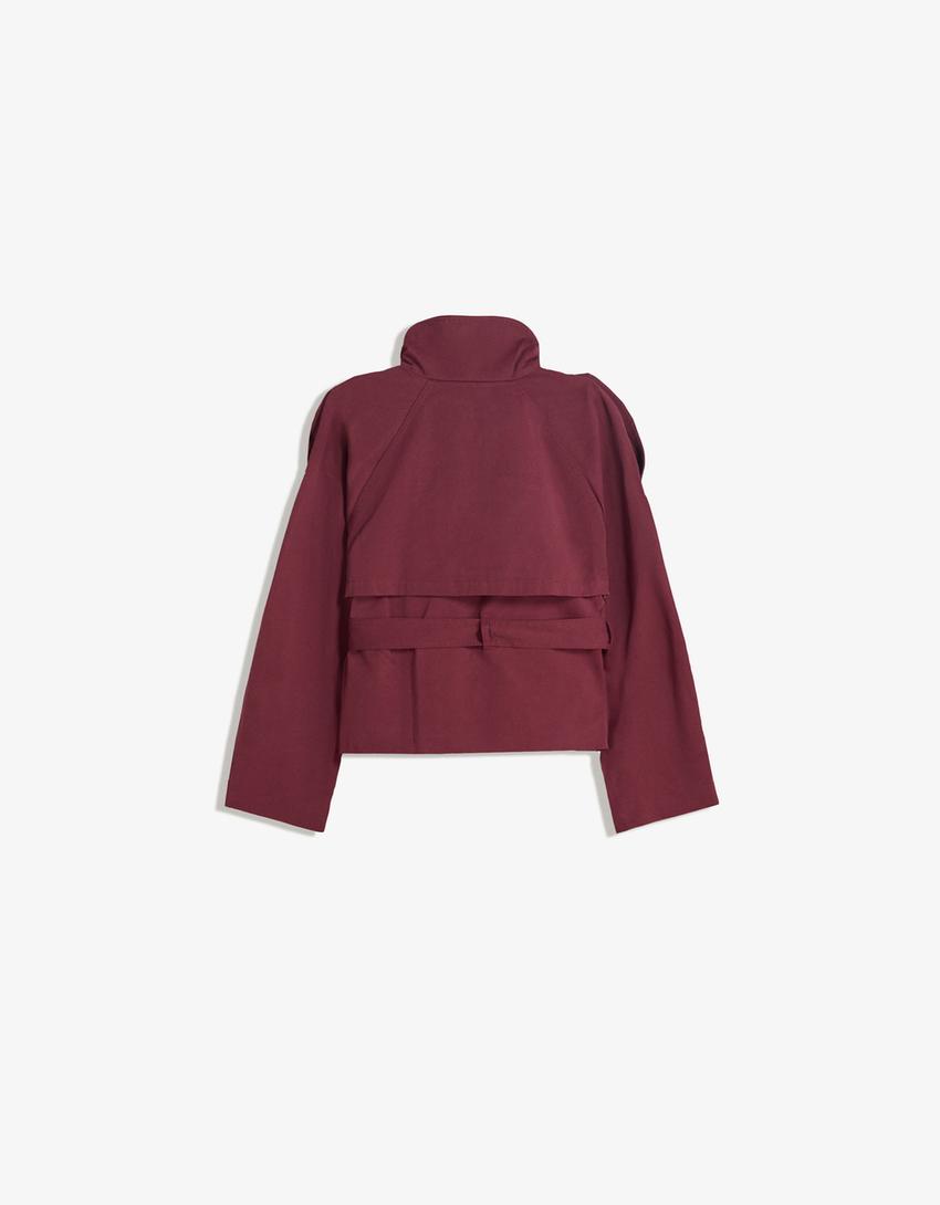 Trench Court Femme avec Ceinture Taille pour Look Urbain Élégant