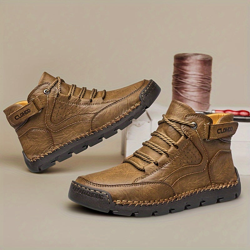 Torrick | Bottes d’Hiver Homme, Chaussures Montantes à Lacets et Velcro avec Doublure Chaude et Semelle Robuste
