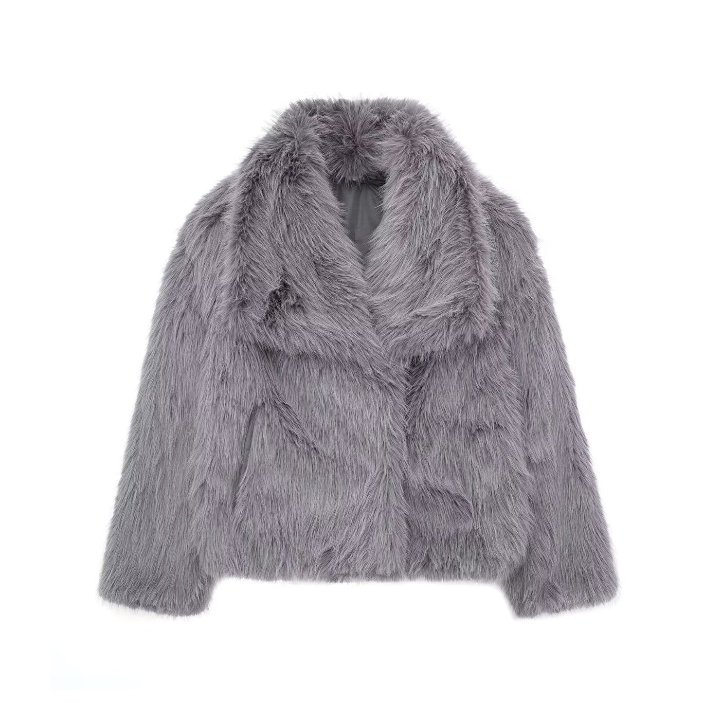 Vivara | Veste Femme Luxe en Fausse Fourrure Couleur Unie, Élégante et Confortable