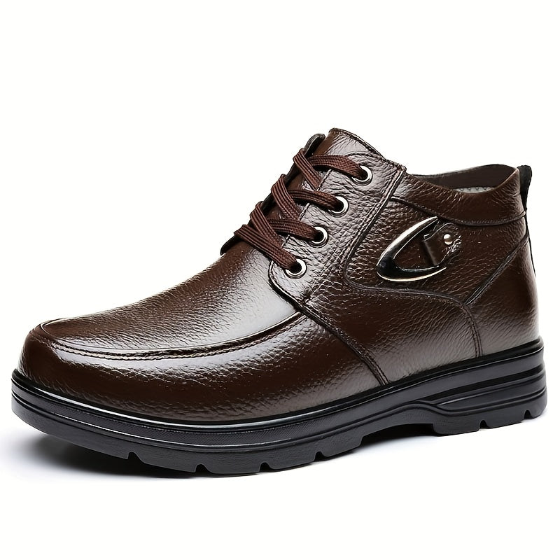 Sylven | Bottes d’Hiver Homme Élégantes, Chaussures Hautes à Lacets avec Doublure Chaude Matelassée