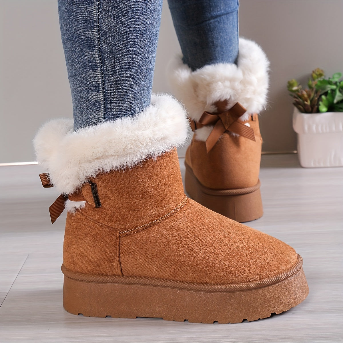 Tiphaine – Bottes Hiver Femme Chaudes avec Doublure Thermique et Semelle Antidérapante Confortable