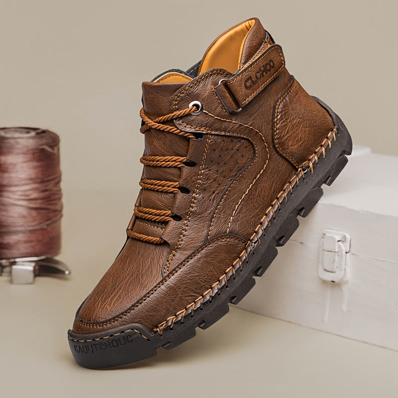 Torrick | Bottes d’Hiver Homme, Chaussures Montantes à Lacets et Velcro avec Doublure Chaude et Semelle Robuste