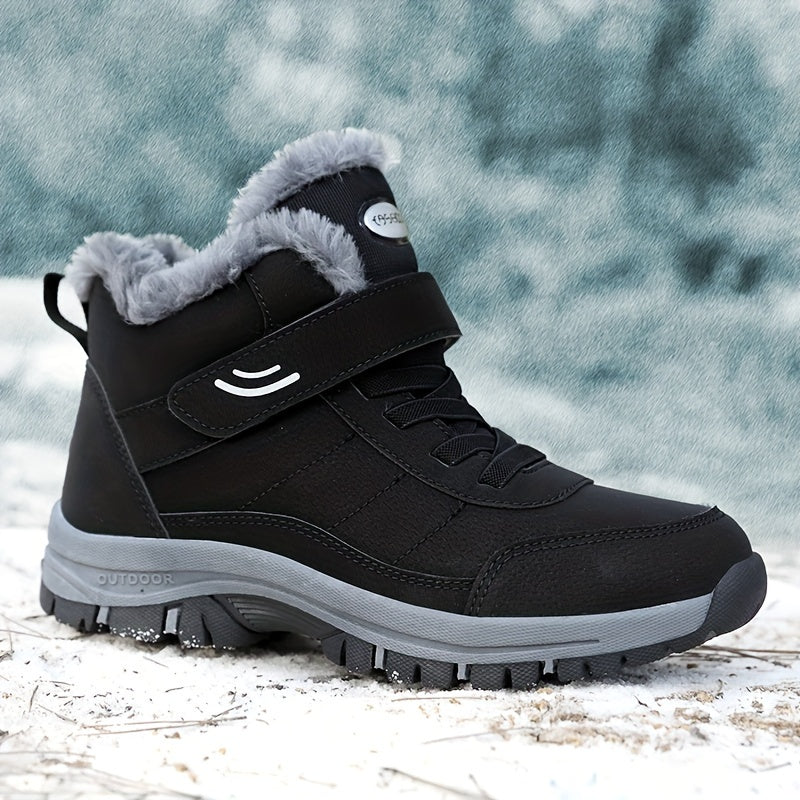 Bathilde | Bottes d’Hiver Unisex, Chaussures Chaudes Cheville avec Lacets et Fermeture Velcro