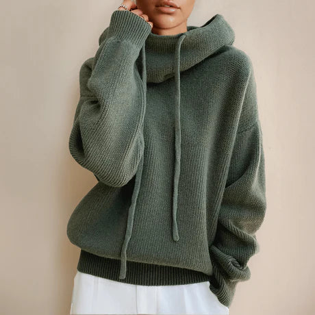 Isaline | Pull Femme Doux Col Roulé à Cordon, Coupe Relax, Mélange de Laine