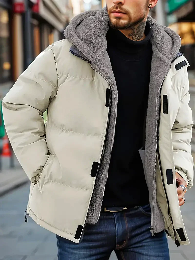 Harvion | Doudoune Homme Hiver à Capuche, Imperméable, Doublure Polaire, Ourlet Ajustable, Style Outdoor