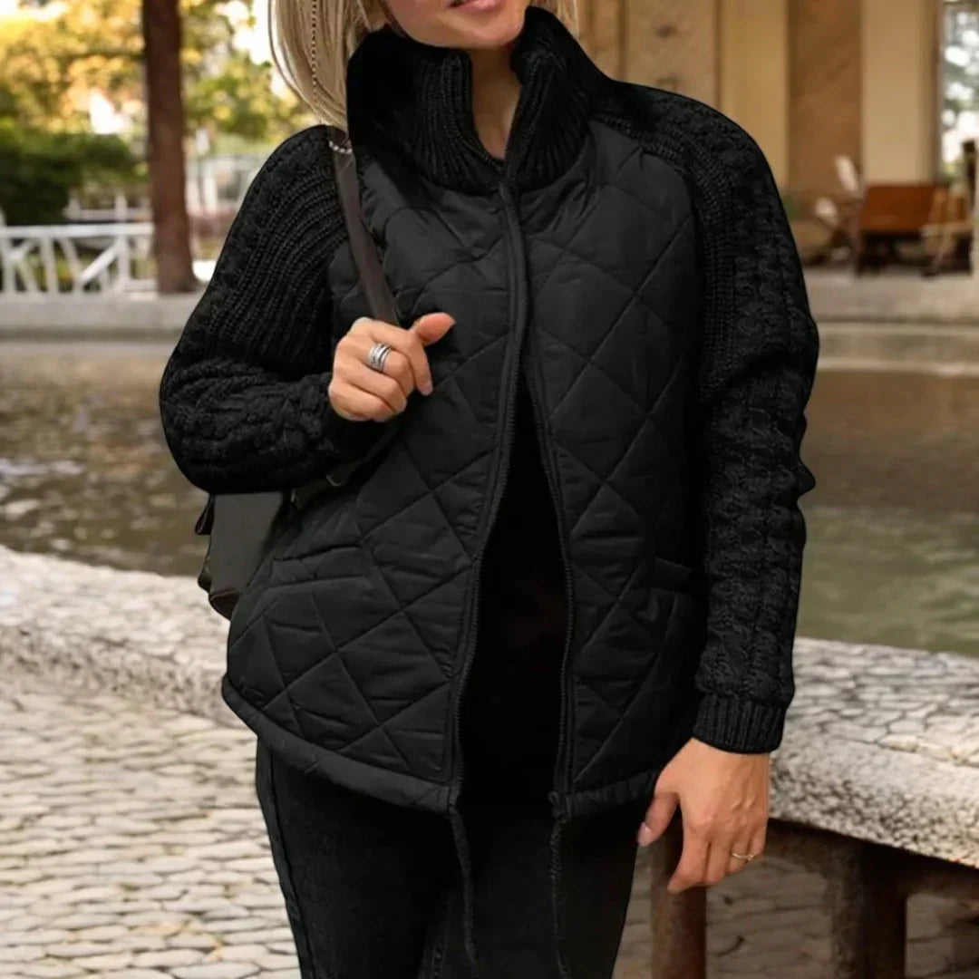 Vivienne | Veste Femme Matelassée à Col Montant et Fermeture Zippée, Style Moderne et Confortable