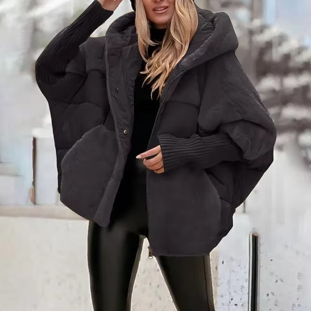 Léonie | Doudoune Oversize Femme Matelassée avec Capuche & Poignets Côtelés