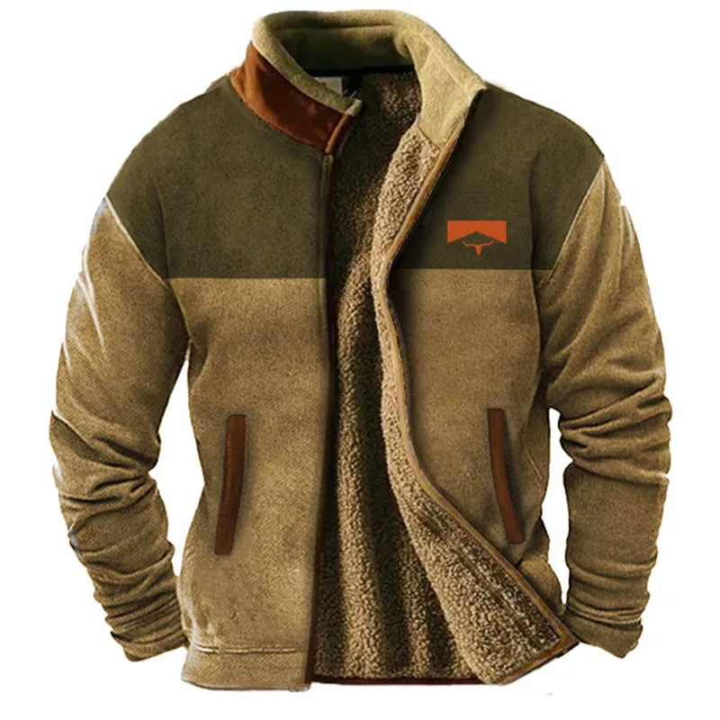 Corvian | Veste Homme Vintage Hiver, Coupe Relax, Doublure Polaire Sherpa, Col Montant et Fermeture Éclair