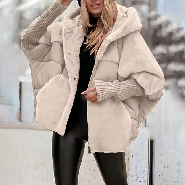 Léonie | Doudoune Oversize Femme Matelassée avec Capuche & Poignets Côtelés