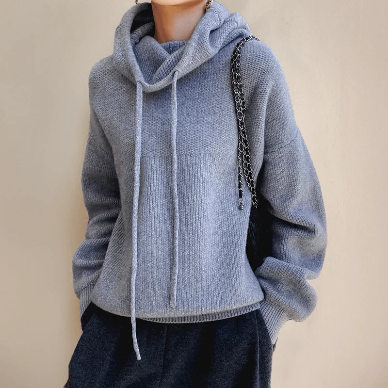 Isaline | Pull Femme Doux Col Roulé à Cordon, Coupe Relax, Mélange de Laine