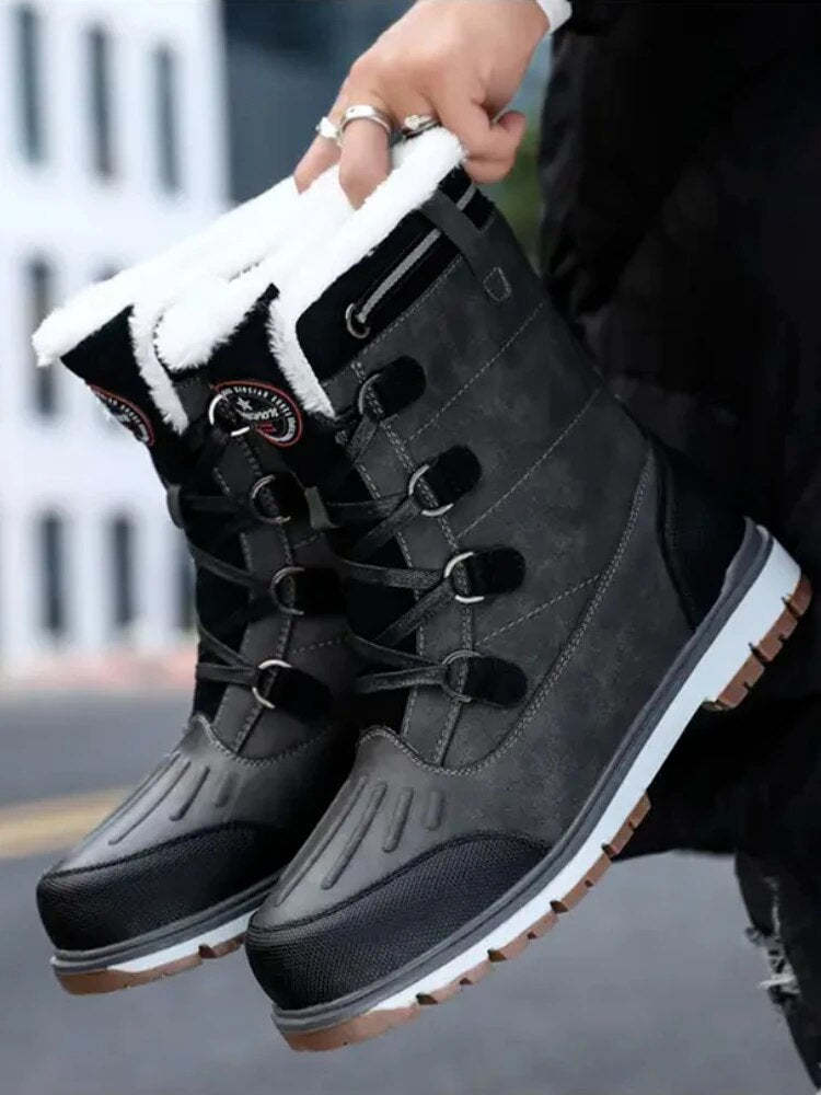 Valryn | Chaussures d’Hiver Homme, Bottes Mi-Hautes avec Lacets et Doublure Chaude
