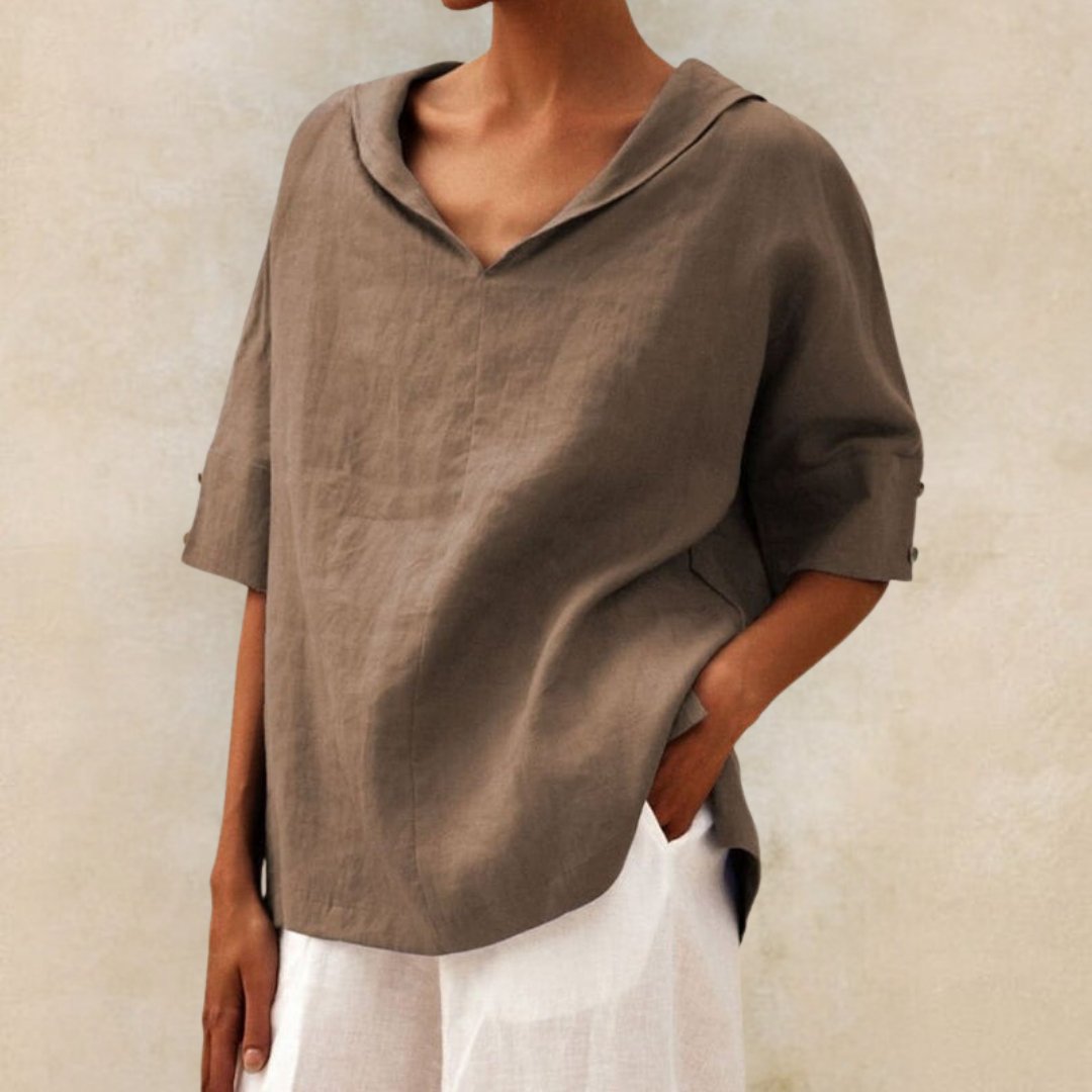 Zéphyrine | Chemise en Lin Ample pour Femme, Légère et Confortable pour l'Été