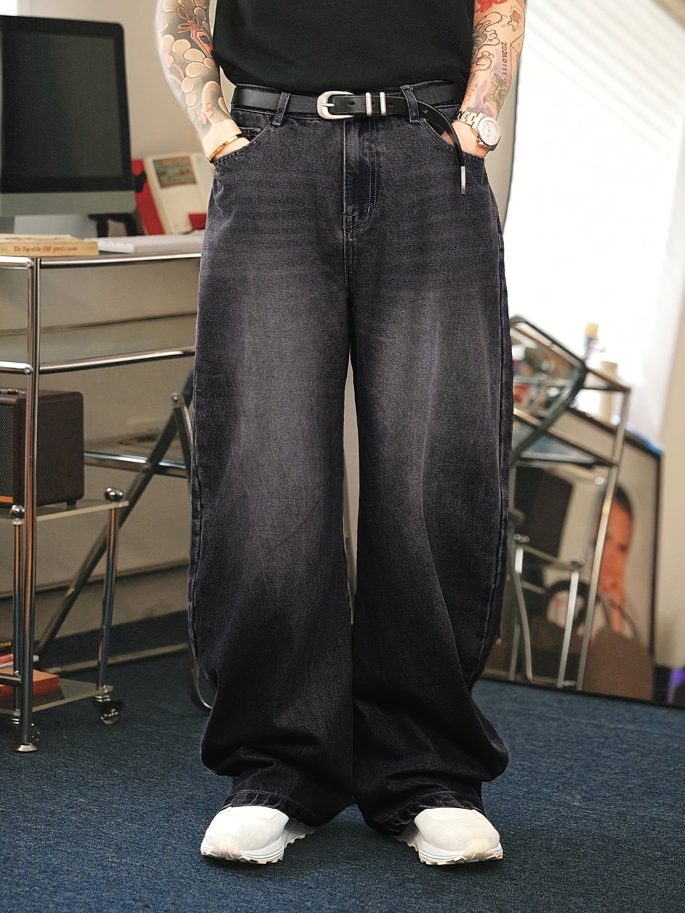 Thomas | Jean Baggy Homme Large Fit | Coupe Droite Décontractée et Stylée